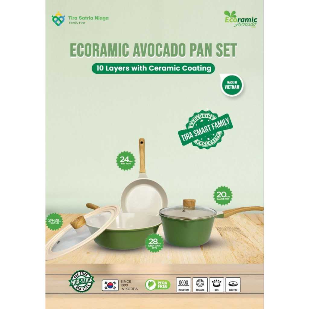 Baru [Perlengkapan Dapur] Ecoramic Avocado Pan Set