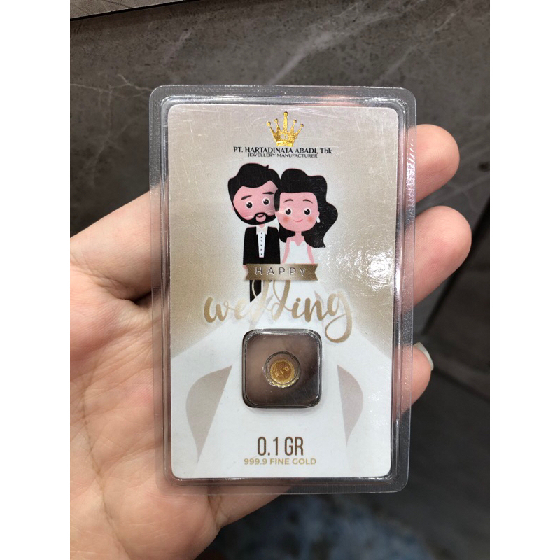 Mini gold Happy Wedding 0,1 gram