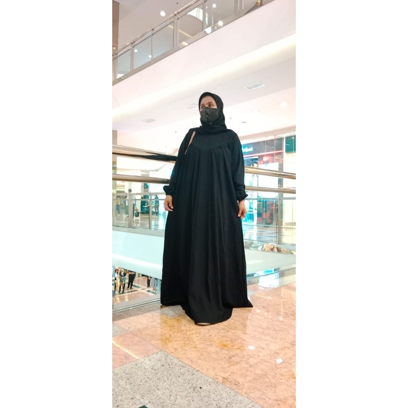 gamis jumbo arab (hitam & putih)