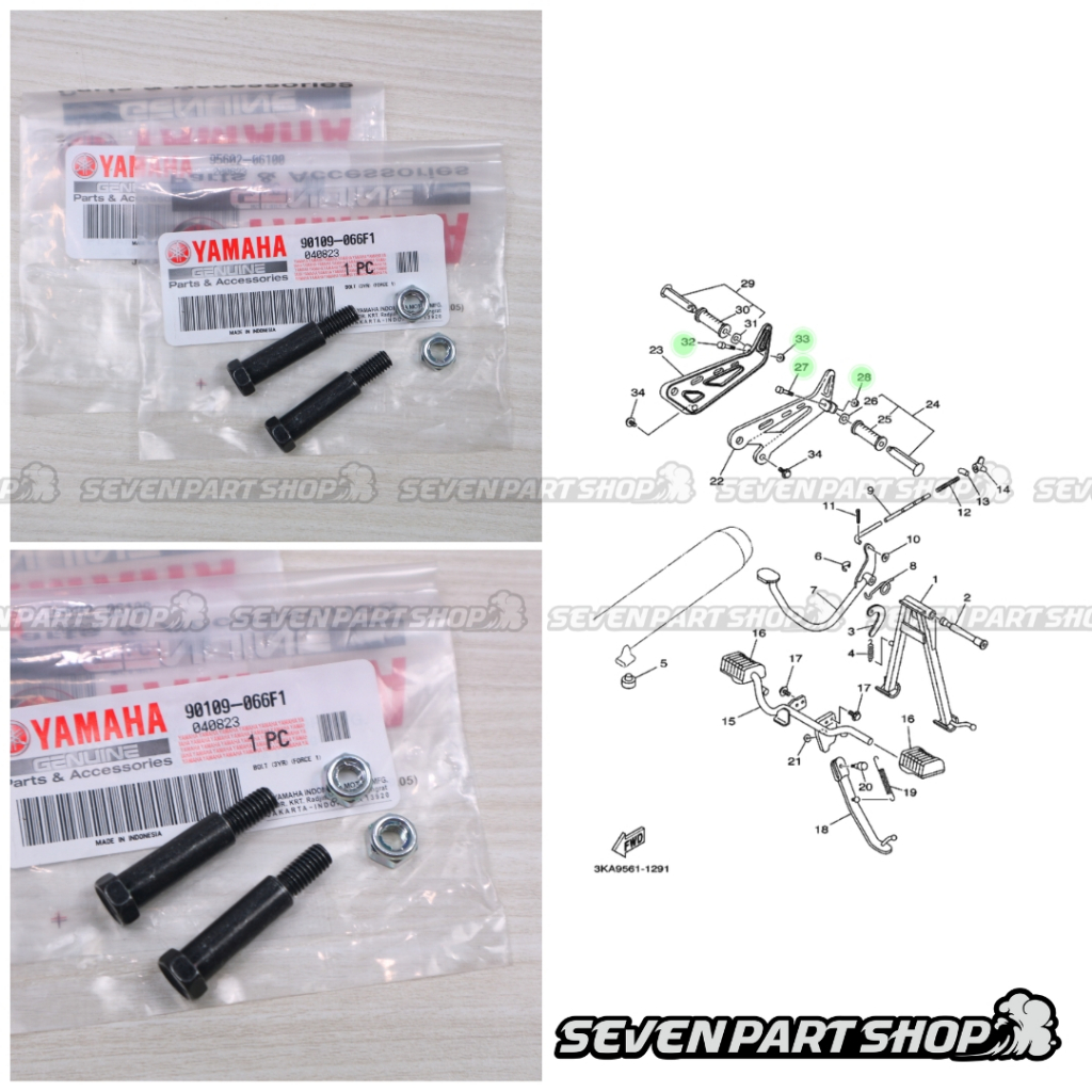 Baut Karet Injakan Step Footstep Belakang Original Yamaha RX KING RXKING RXK RXS RX SPESIAL FIZR F1Z