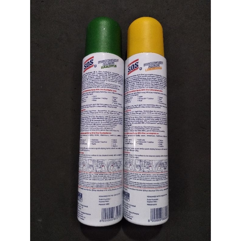 SOS desinfectant spray 250ml Lemongrass/Eucalyptus