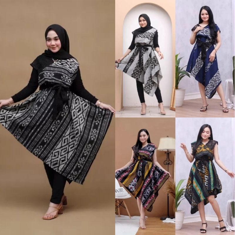 SIERA DRESS TENUN SONGKET TROSO ATASAN WANITA TUNIK TENUN BAJU PESTA TERBARU