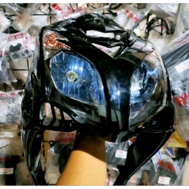 Cover tameng depan mio Soul MX mata 2 set headlamp reflektor blue produk HMA NCA Thailand