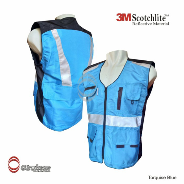 Rompi Parasut Hijau-Safety Vest  SecurityLapangan. Proyek JUMBO - Biru 3XL Diskon