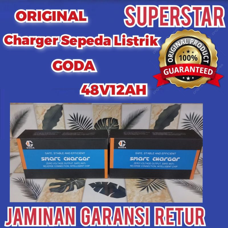 Charger Cas Cas Cassan Sepeda Listrik Merk Goda 48V12Ah Original
