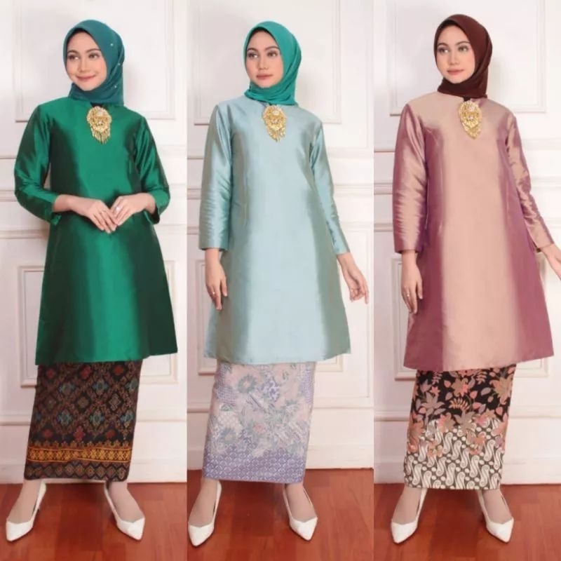 setelan kebaya tunik tafeta  / kebaya modern  tunik kurung