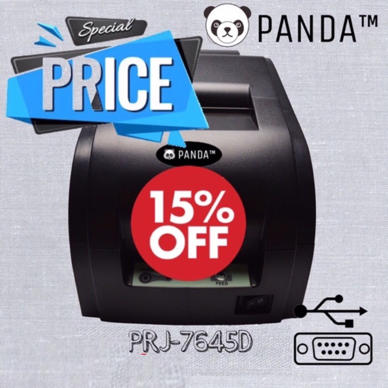 MINI POS RECEIPT DOTMATRIX PRINTER KASIR PANDA PRJ-7645D (USB+Serial) KERTAS HVS 76 MM 1-2-3 PLY