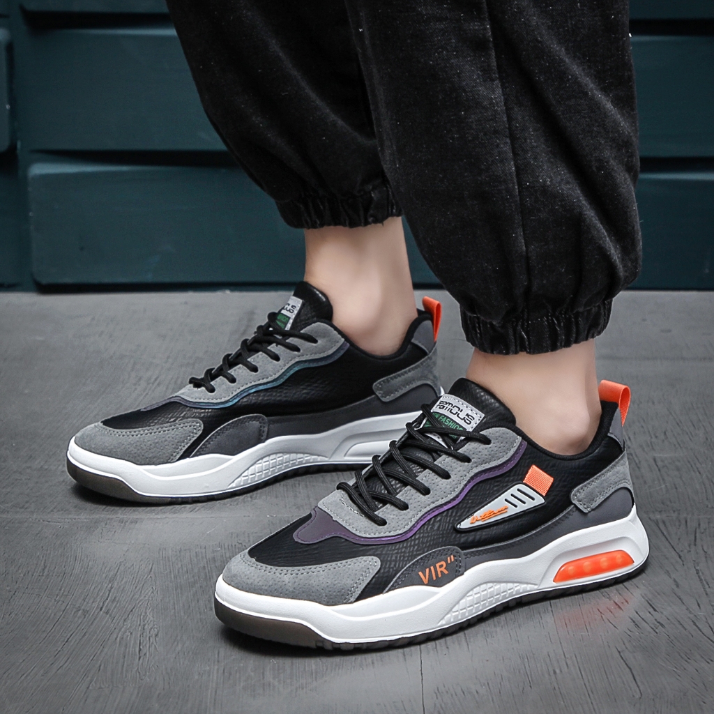 Panarybody Sepatu Sneakers Pria Model Kekinian Fashionable Cowok Anti Slip Awet Model Unik Nyaman Di