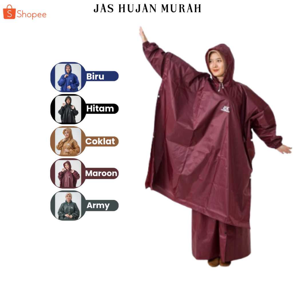 Jas Hujan Ponco Lengan Kelelawar | Jas Hujan Ponco Tebal | Jas Hujan Ponco Jumbo