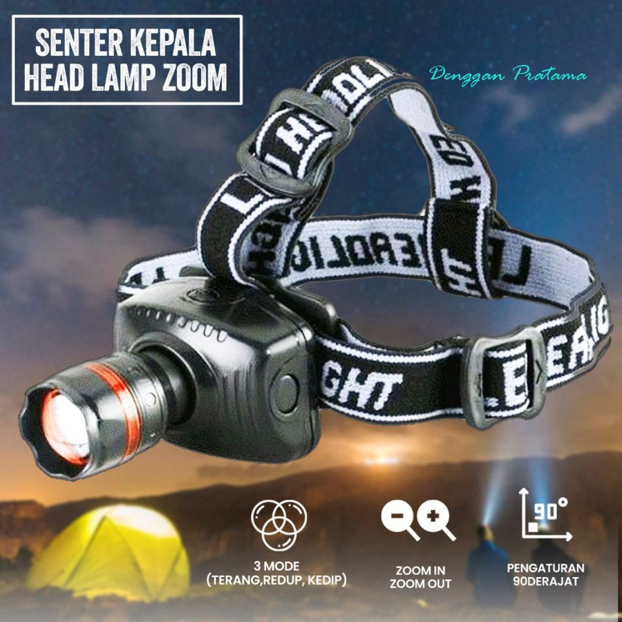 Senter Kepala Zoom - High Power Zoom Headlamp Waterproof