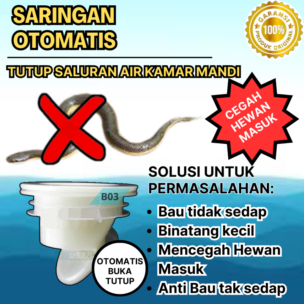 tutup saluran air kamar mandi Saringan Otomatis cegah hewan masuk anti bau banjir karat