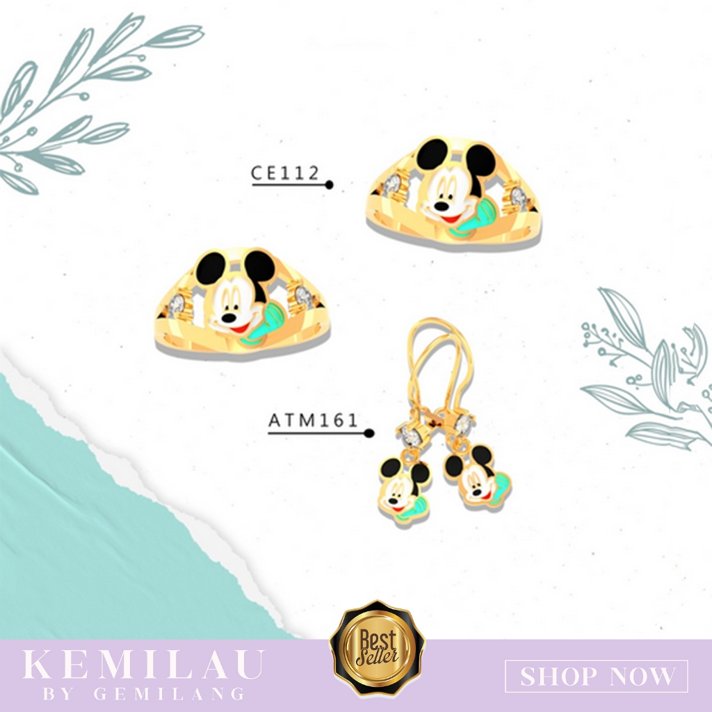 ANTING ANAK KARAKTER LUCU EMAS MUDA KADAR 6K ATAU 300 DAN 8K ATAU 375 CINCIN ANAK LUCU KODE ATKMN 16