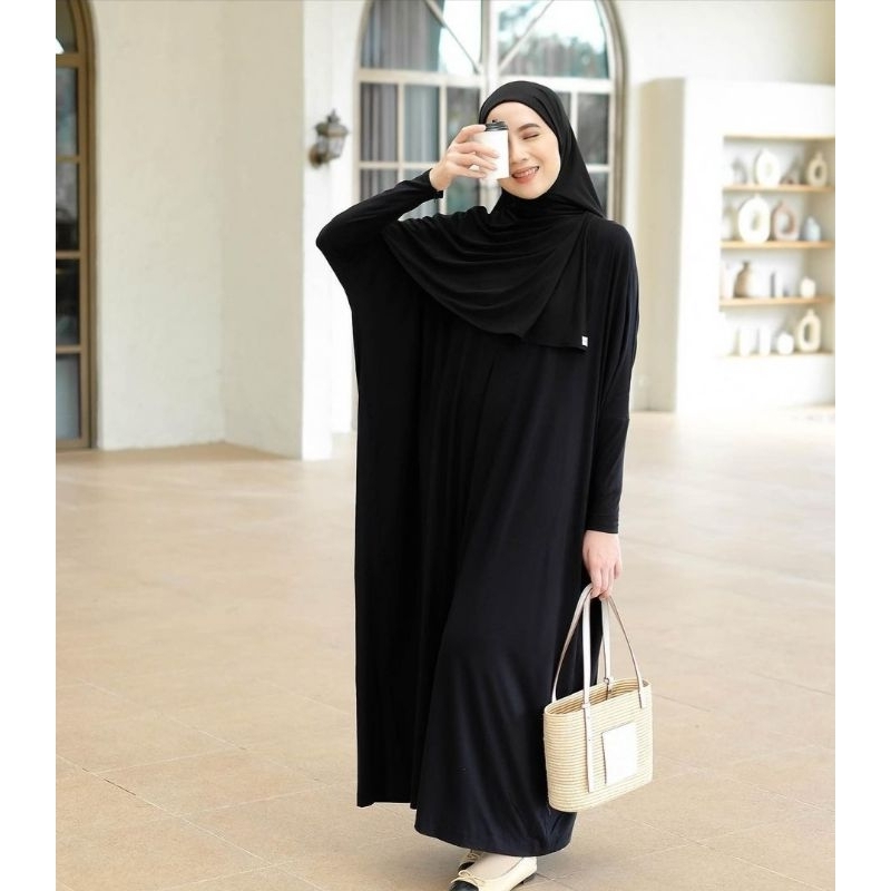 PLAIN LOOSE ABAYA BLACK BY KHALEWALE