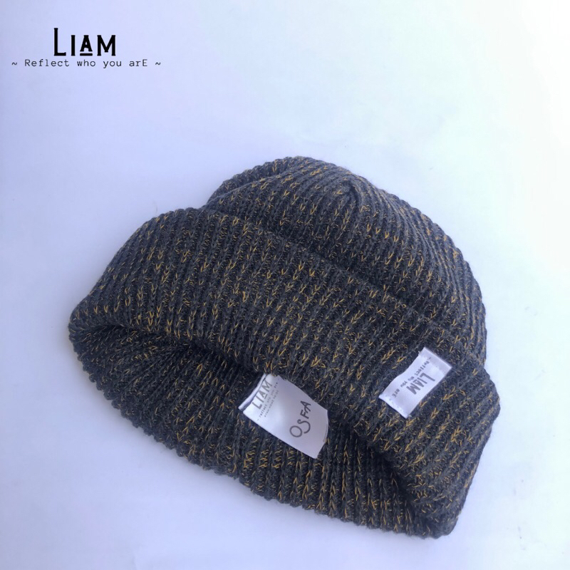 Beanie Hat Pria / Wanita Kupluk Rajut Beany Hat Misty Black Mustard Topi Rajut Kupluk Unisex
