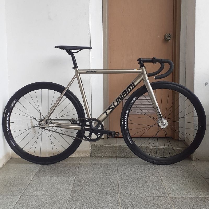 fullbike tsunami snm 100 BARU. NEW size 52 raw polish silver
