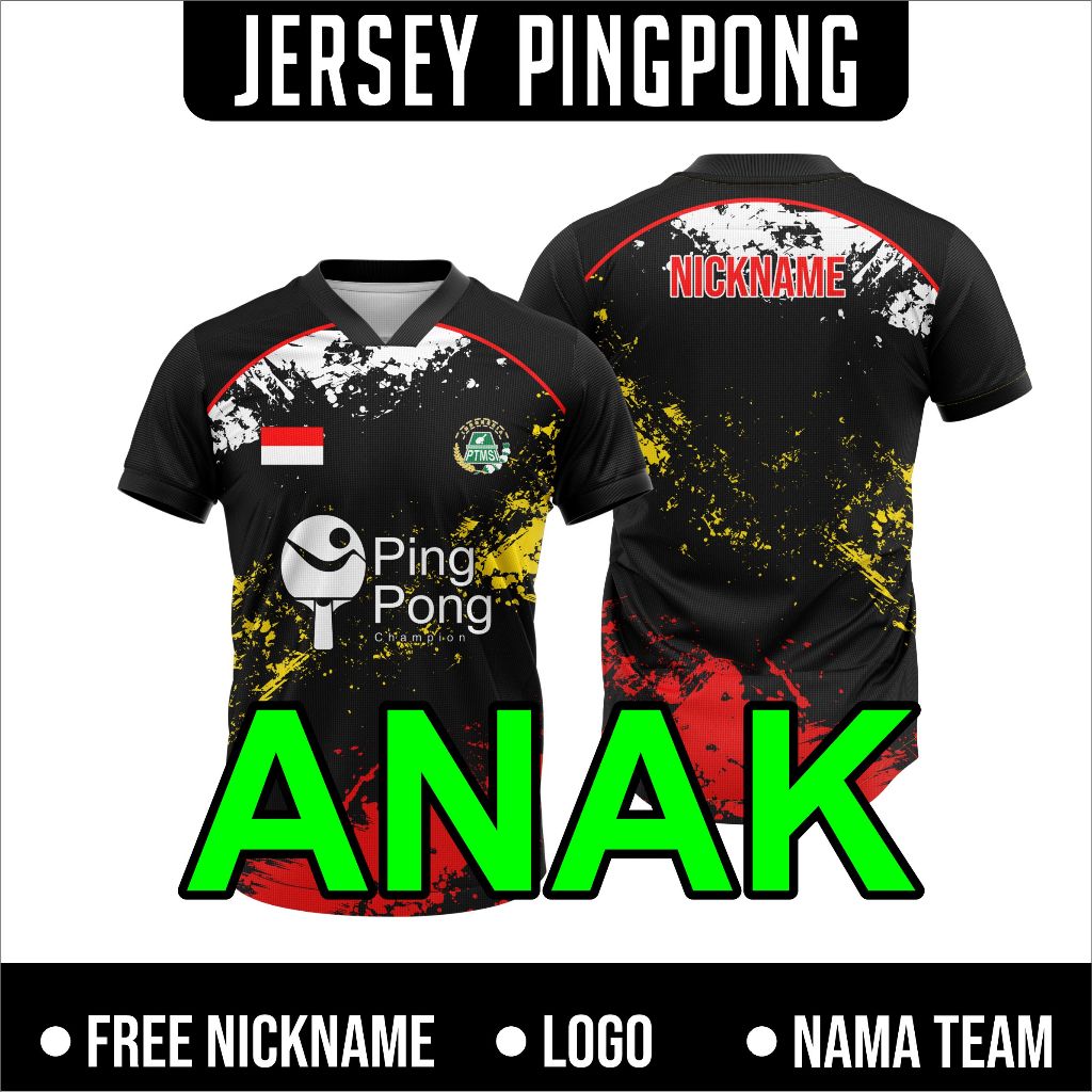 Jersey Kaos PINGPONG Full Printing Free Nickname