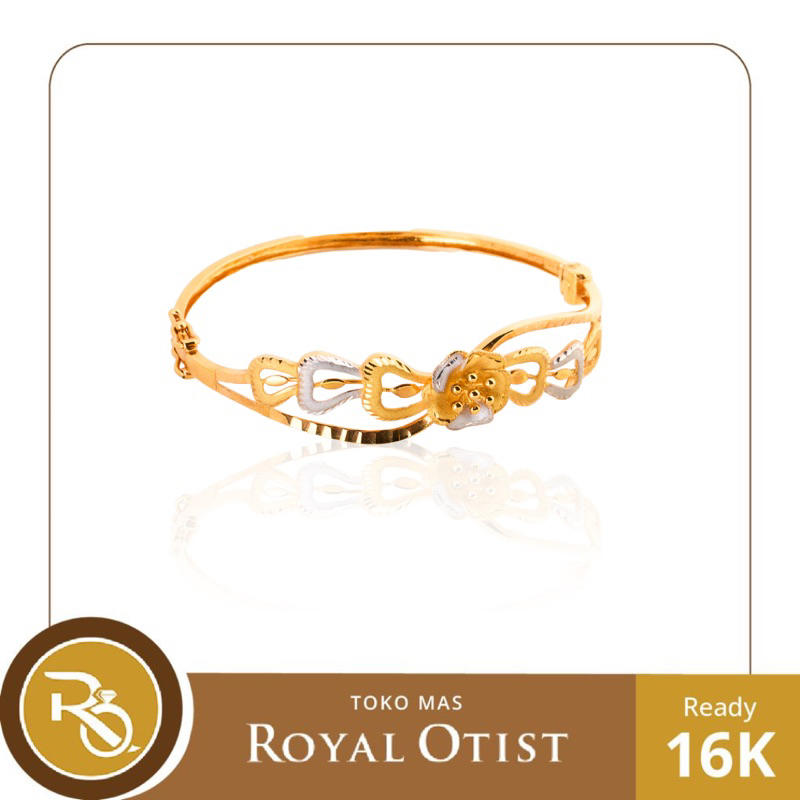 Gelang Emas Bangle Bunga Simple 16K Royal Otist