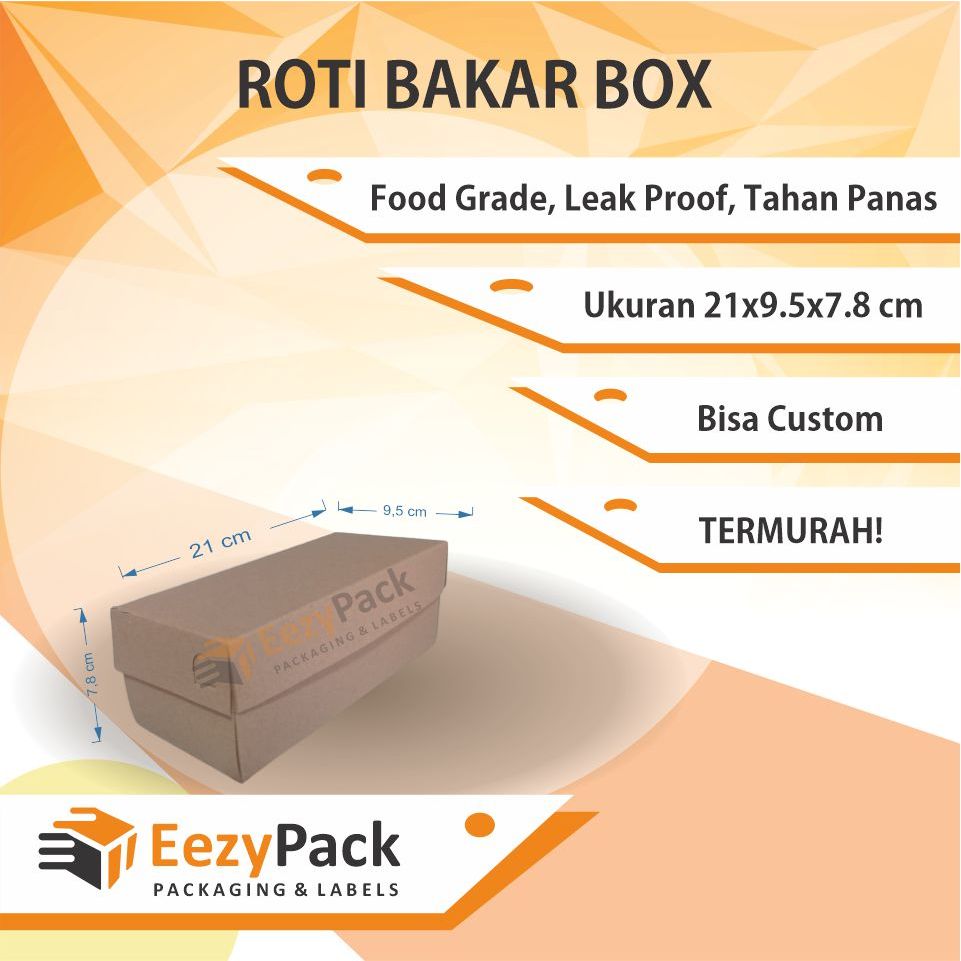

Roti Bakar Box Kraft Paper/ Dus Roti Bakar/ Box Bomboloni/ Dus Roti Bakar Bandung