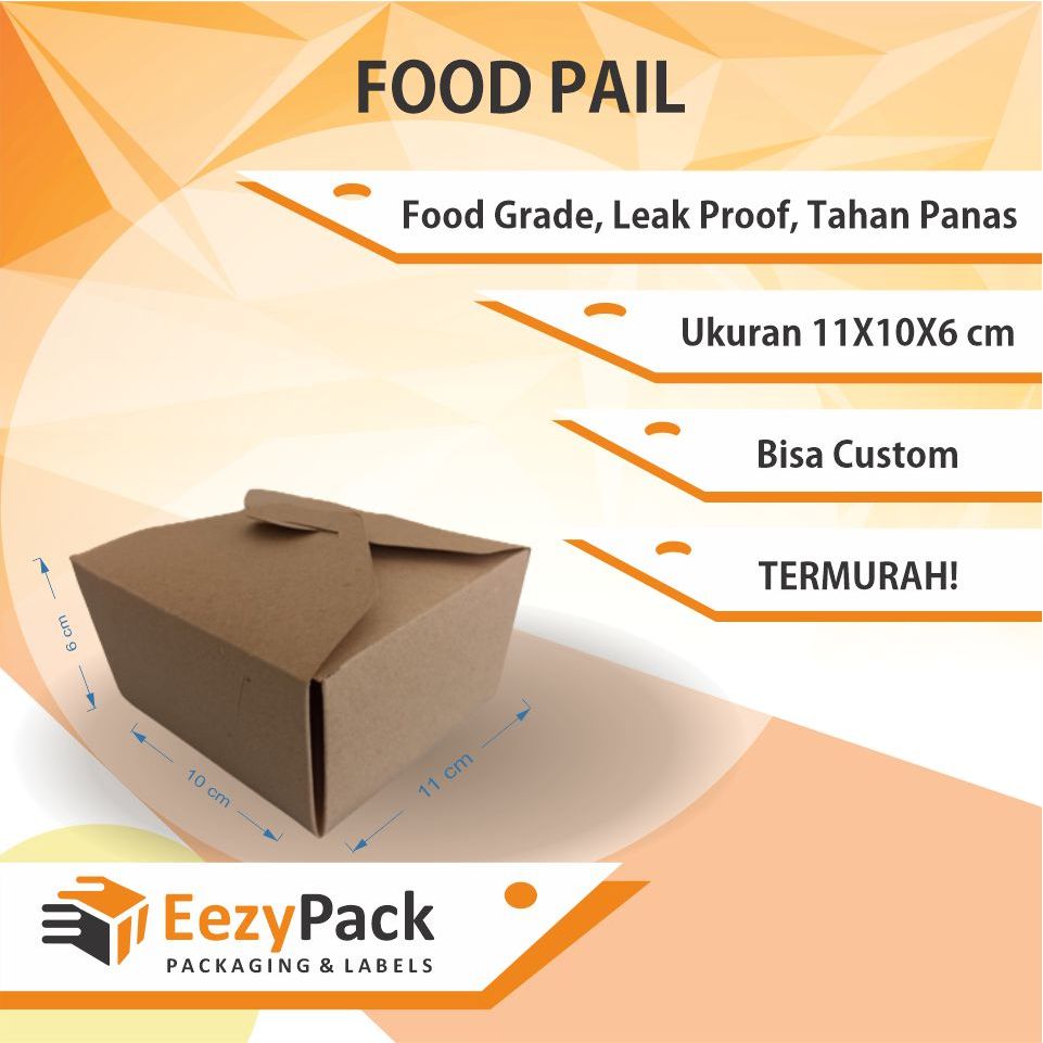 

(ISI 25)Food Pail/ Paper Rice Box/ Laminasi Kraft/ Noodle Box