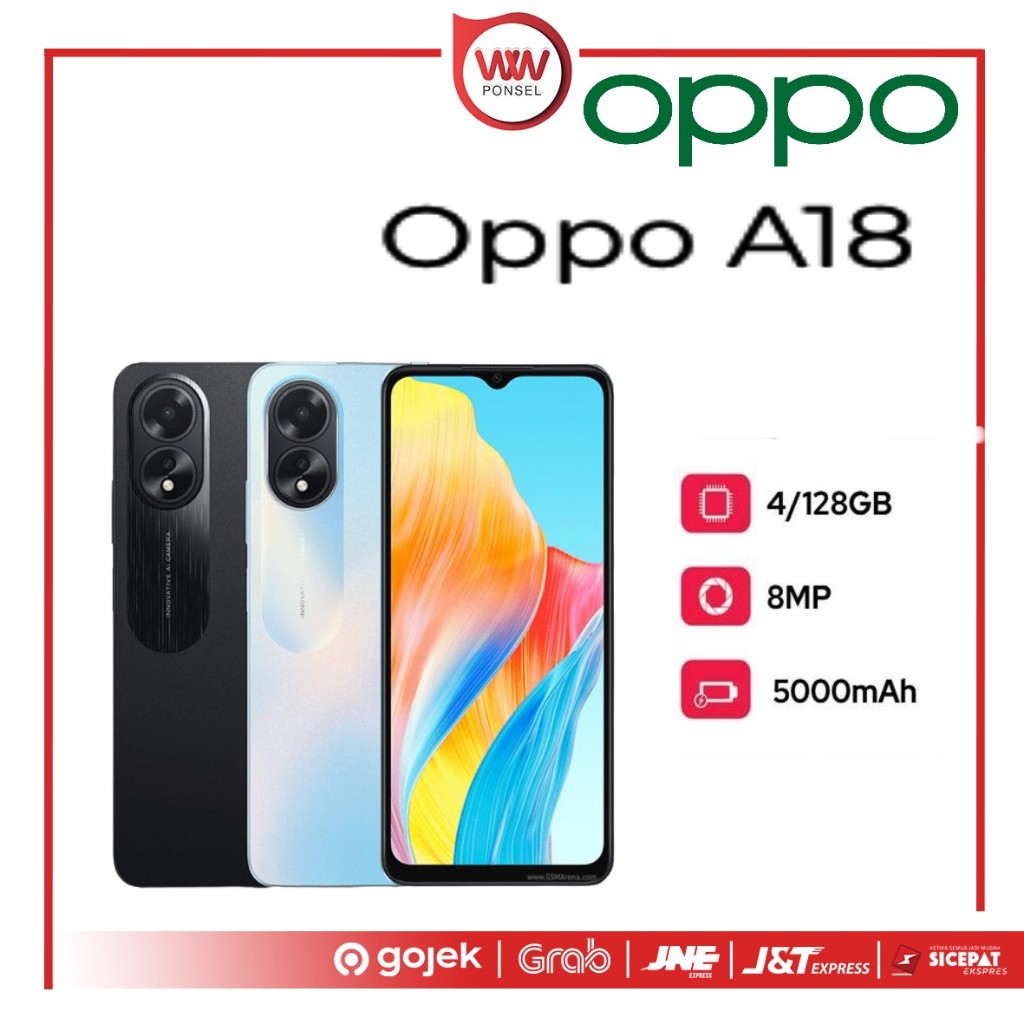 Hp Oppo A18 Ram 4GB Internal 128GB Garansi Resmi