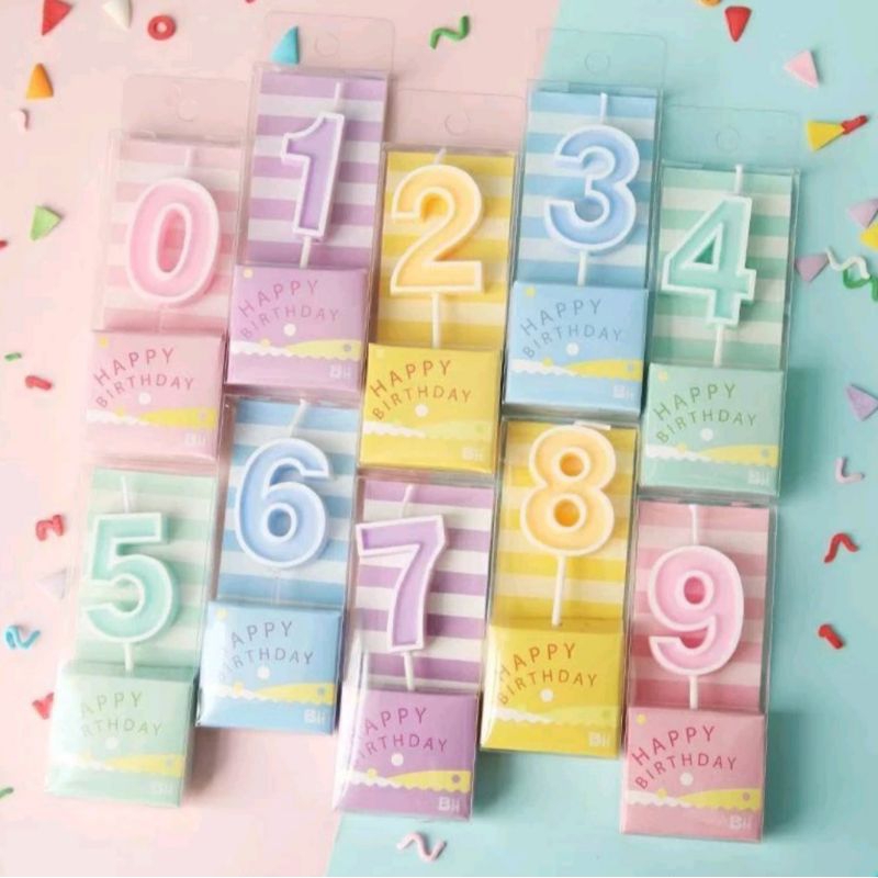 Lilin ulang tahun angka candle warna pastel lilin angka pastel lilin ulang tahun angka baby pink bab