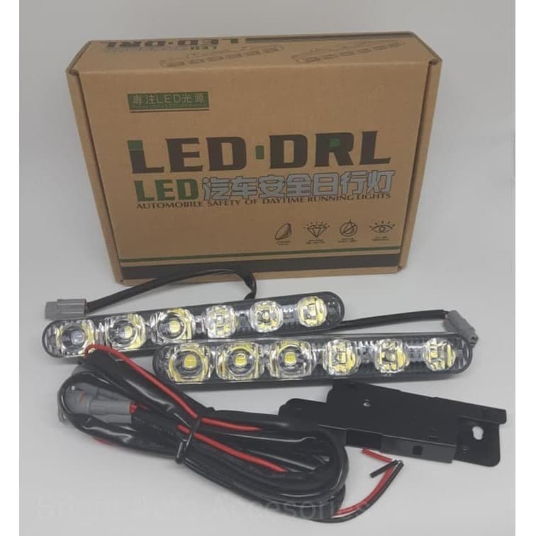 Lampu LED DRL 6-3 Mobil Universal Nyala Putih Terang