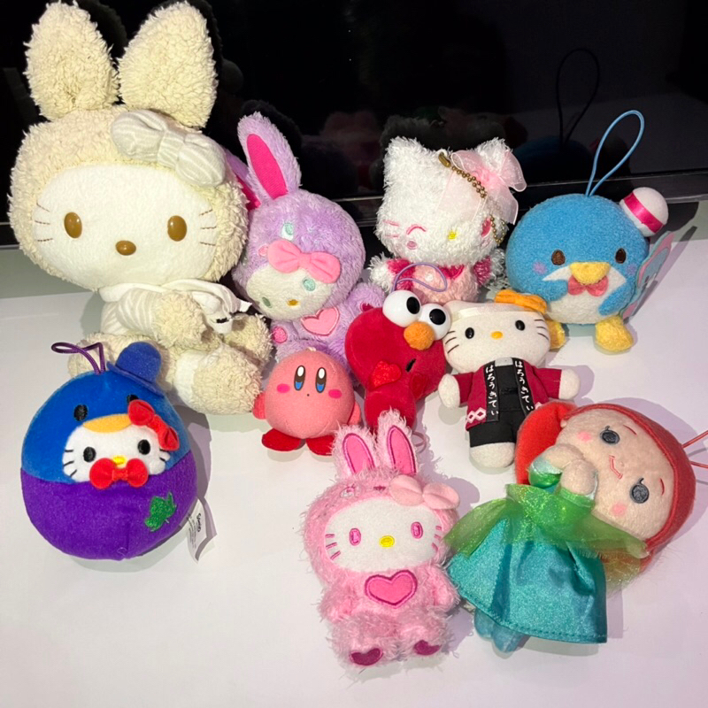 PLUSHIE DOLL | HELLO KITTY TUXEDOSAM SESAME STREET ELMO KIRBY USAHANA PRINCESS ARIEL