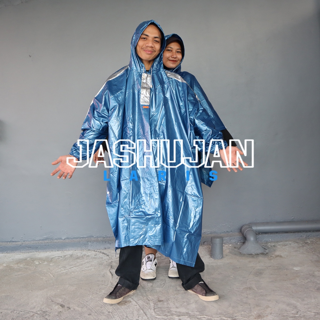 Jas Hujan Ponco Lengan Dua Kepala Dewasa Pilihan Warna Lengkap Jas Hujan Laris
