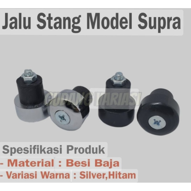jalu stang bandul stang supra besi crom hitam black universal