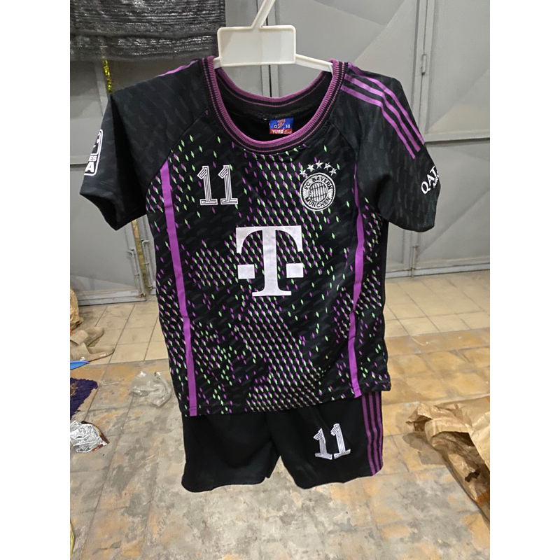 setelan jersey bola anak munchen hitam away kids