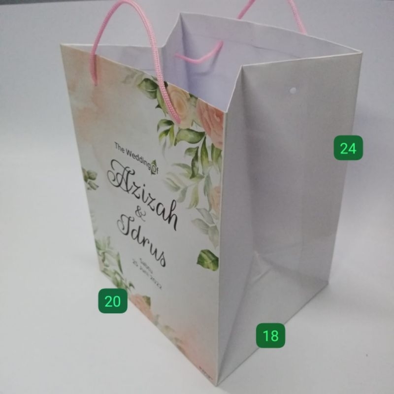 

paper bag custom/tas kertas free desain 20x18 tinggi 24