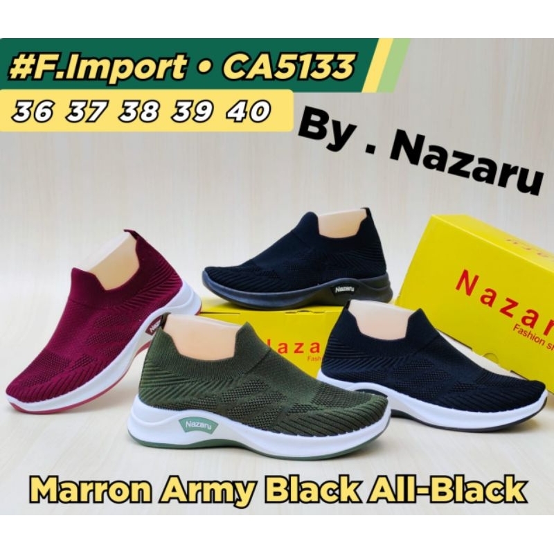 SEPATU SLIP ON IMPORT RAJUT NAZARU