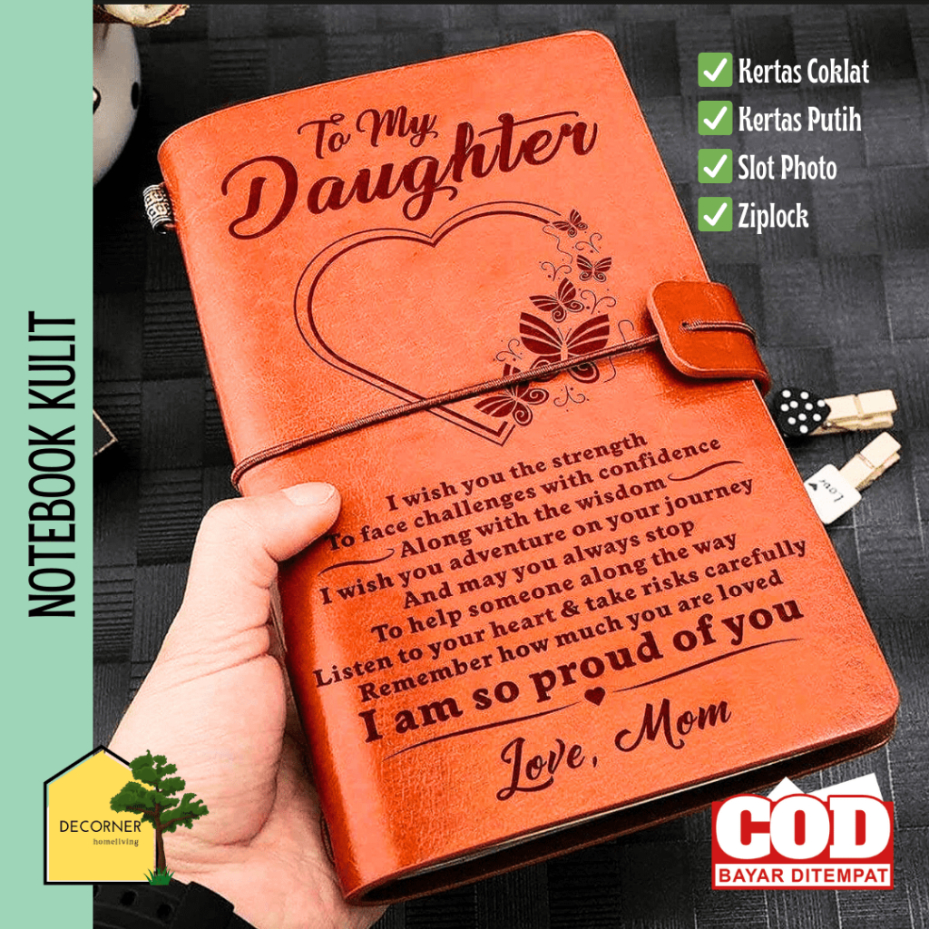 

Buku Jurnal Kulit Binder Harian Mommy Diary Book 136 Pages Dengan Slot Foto