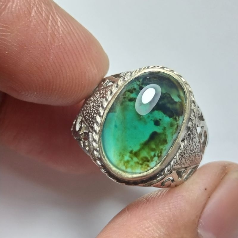 Cincin batu bacan doko coklat kristal asli natural