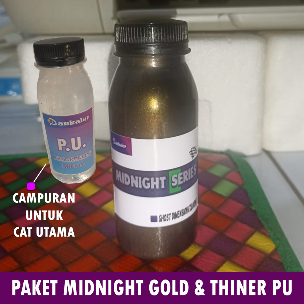 Pankaler Paket Cat Hitam Lembayung Emas Midnight Gold NC dan Thiner PU Motor Car Epoxy Paint