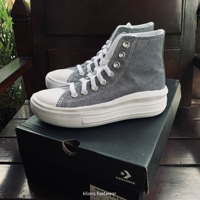 Converse CTAS Move Platform  Retro Denim Hi Women Obsidian/White