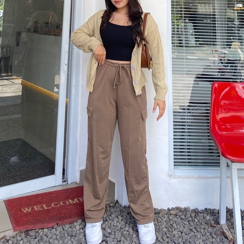 YOONA CARGO PANTS || Baby terry