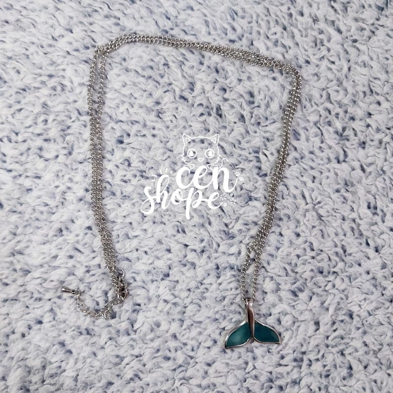 BOOKED NECKLACE WHALE TAIL BLUE BY DELIXIR OFFICIAL WORN BY BTS