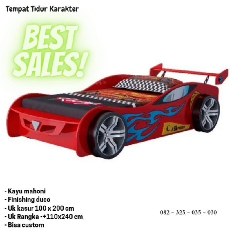 Tempat Tidur Bentuk Mobil Karakter Anak Laki Laki