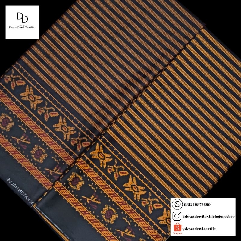 Kain Batik Katun Motif Lurik Kombinasi - Batik Katun Lurik Kombinasi Songket