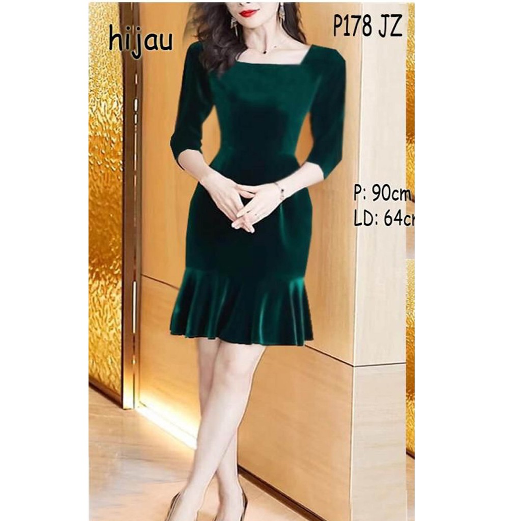 DRESS SEKSI/DRESS BAHAN BELUDRU PREMIUM