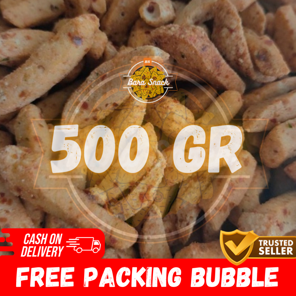 

[ 500gr ] Basreng Kiloan / Bastik Pedas Daun Jeruk Cap MAKJAS / Camilan Snack Kiloan Murah -B