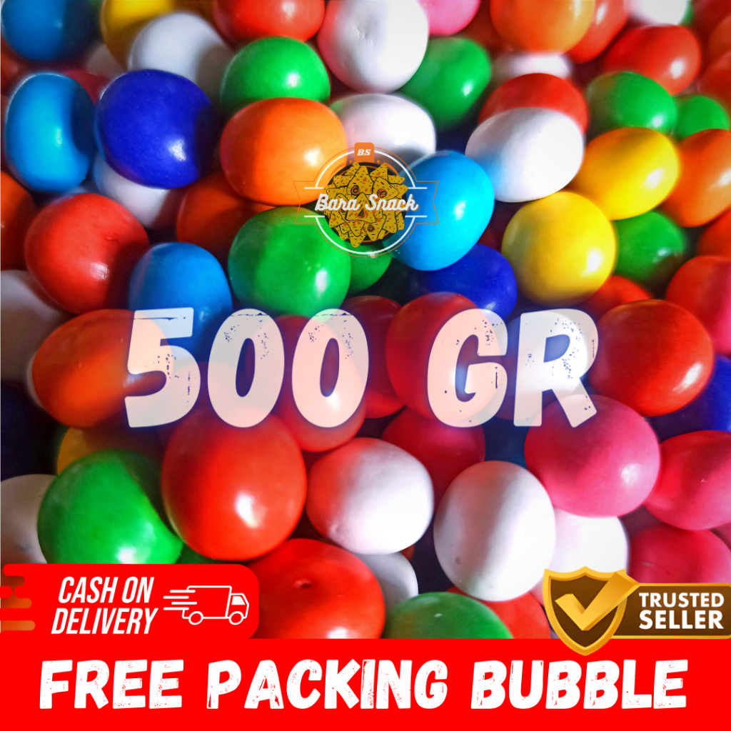 

[ 500gr ] Permen Biskuit Bola Bola Pelangi Cap Duo / Camilan Snack Kiloan Murah -B