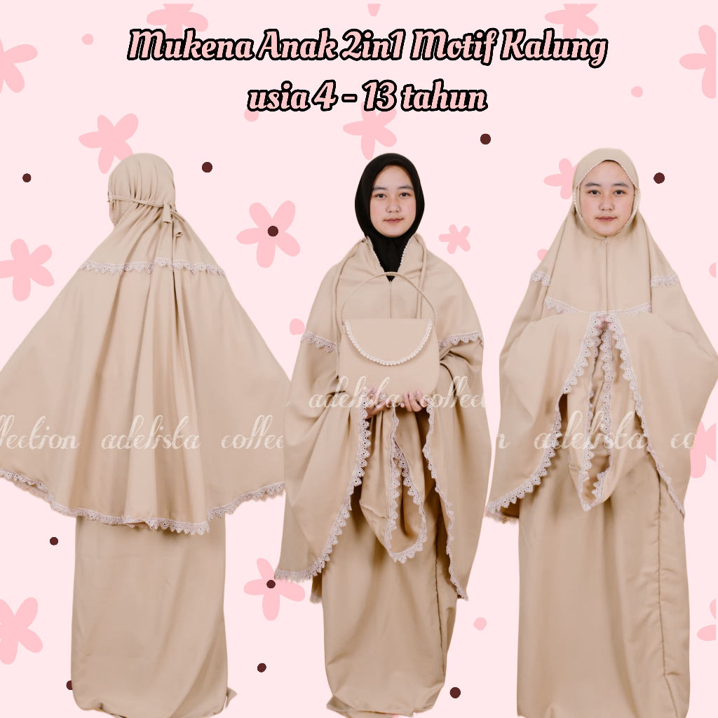 Mukena Anak 2 in 1 Mukena Anak Perempuan Mukena Anak Warna Coksu Bahan Premium