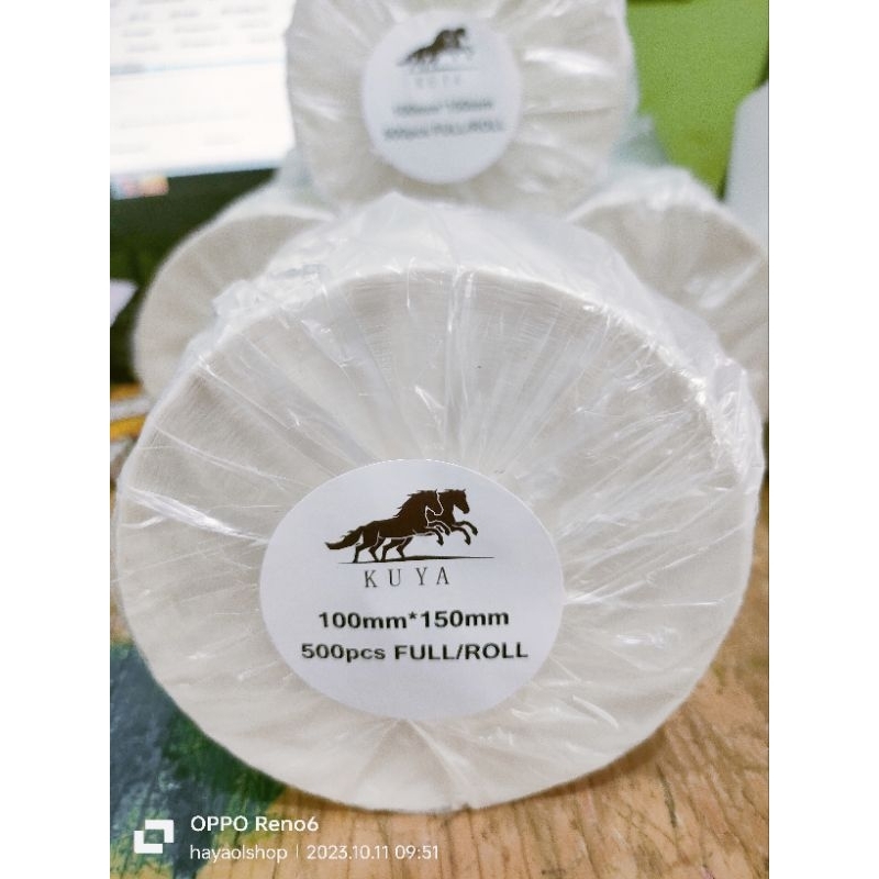 

LABEL THERMALROLL 100mm x 150mm UKURAN A6(500pcs)
