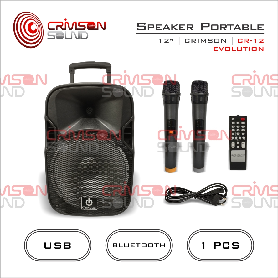 SPEAKER PORTABLE 12 Inch MEETING AMPLIFIER Wireless CRIMSON PA 123-4 EVOLUTION