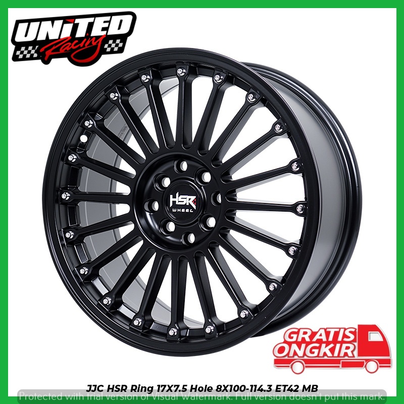 VELG RACING RING 17 MODEL SPORTY R17 HSR JJC  BLACK MOBIL AVANZA GRAND LIVINA LATIO JAZZ