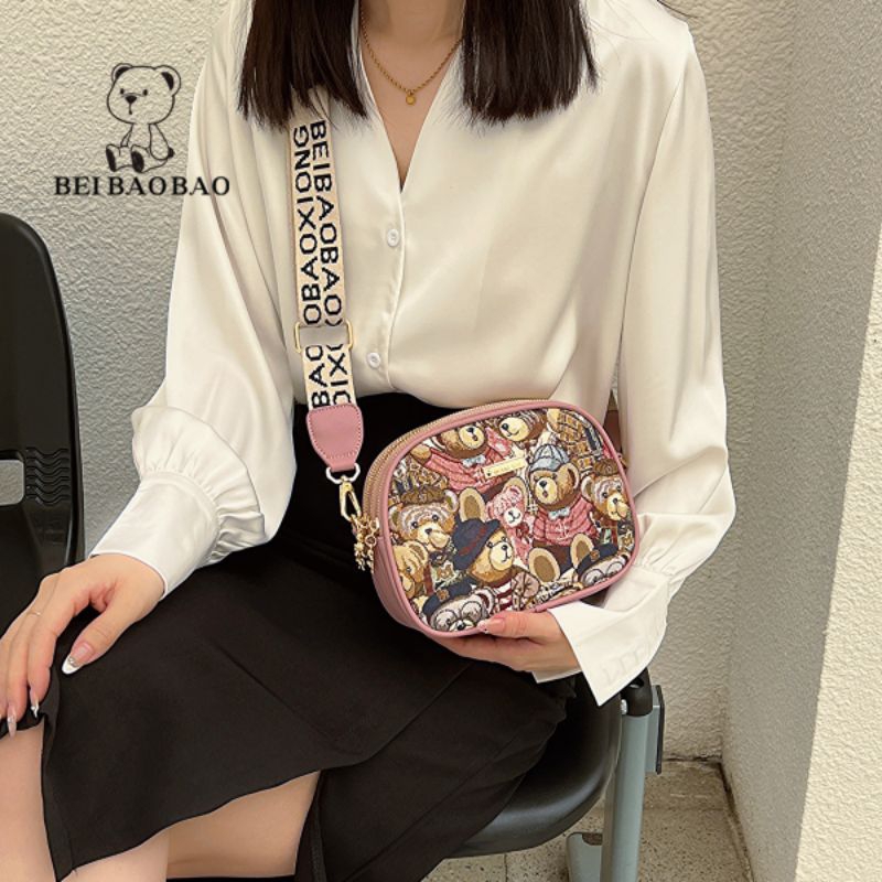 6912 Tas Selempang Bear 3 Ruang/ Dompet besar Bear / Fashion Bag Wanita