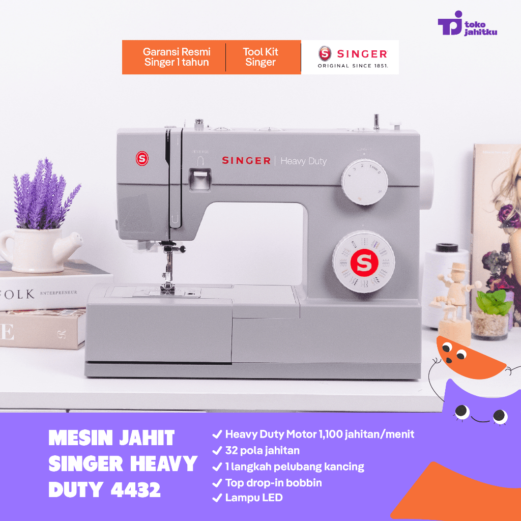 Mesin Jahit SINGER portable 4432 Heavy Duty