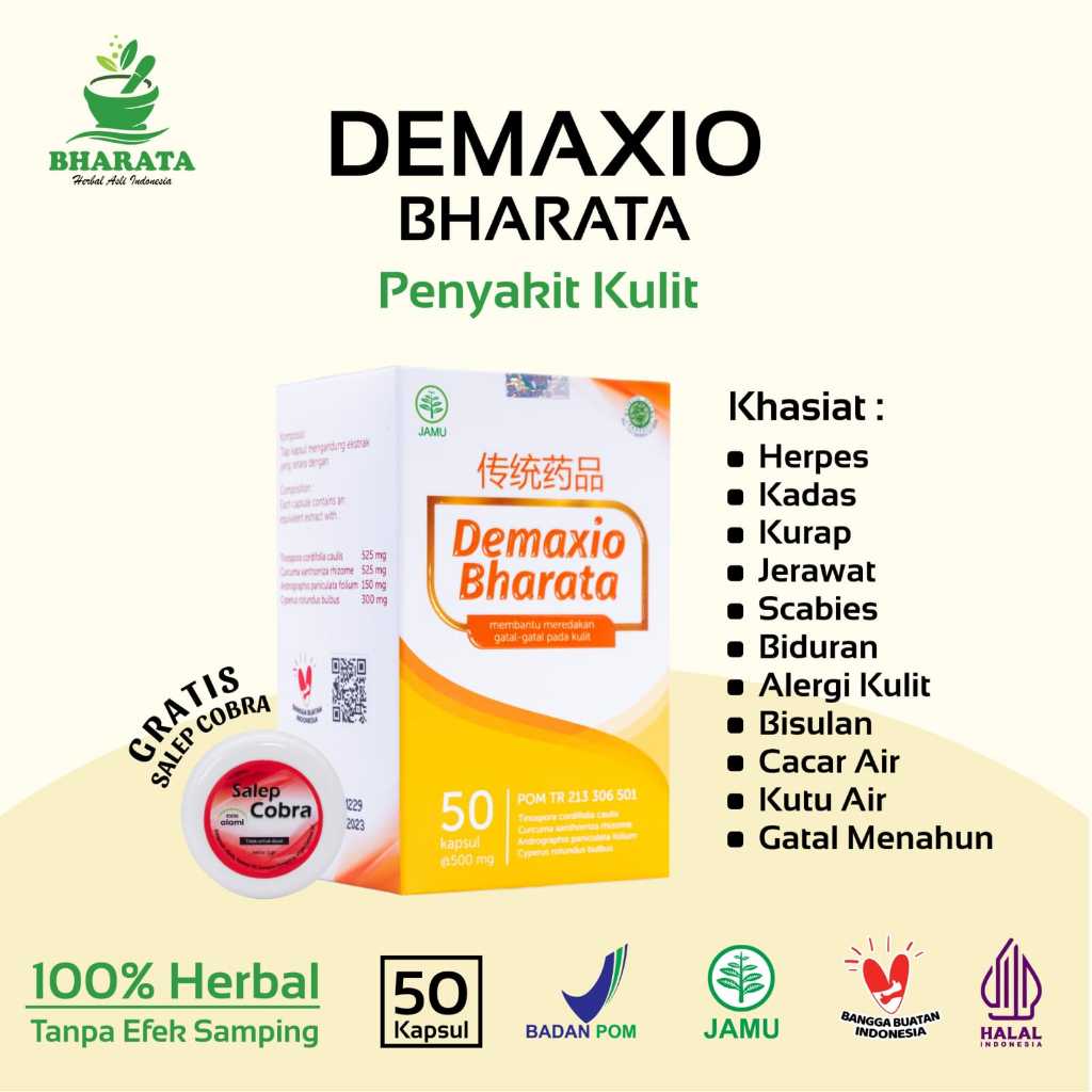 Obat Gatal Paling Ampuh | Obat Herpes | Obat Eksim | Obat Kudis | DEMAXIO BHARATA 100% Asli RESMI BP